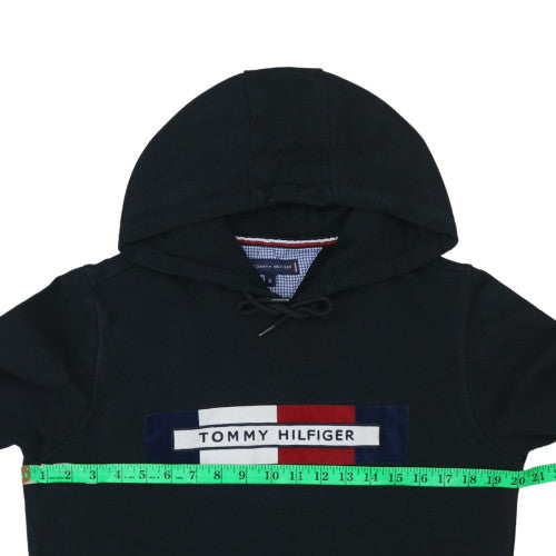 Tommy Hilfiger Men's Black Small Pullover Hoodie with Logo