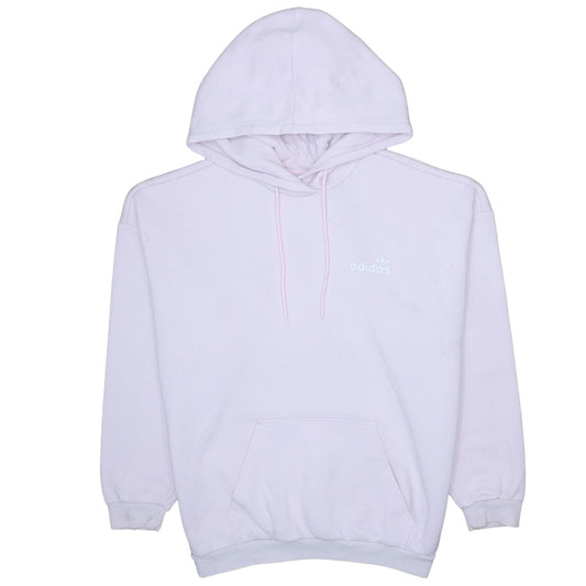Adidas Women Pink Pullover Hoodie Size 12 Logo Casual Sweatshirt