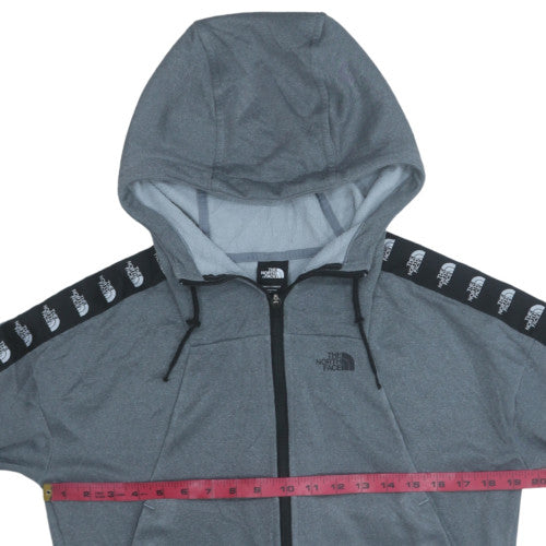 The North Face Womens Grey Full Zip Hoodie Sweatshirt M Fleece Lined