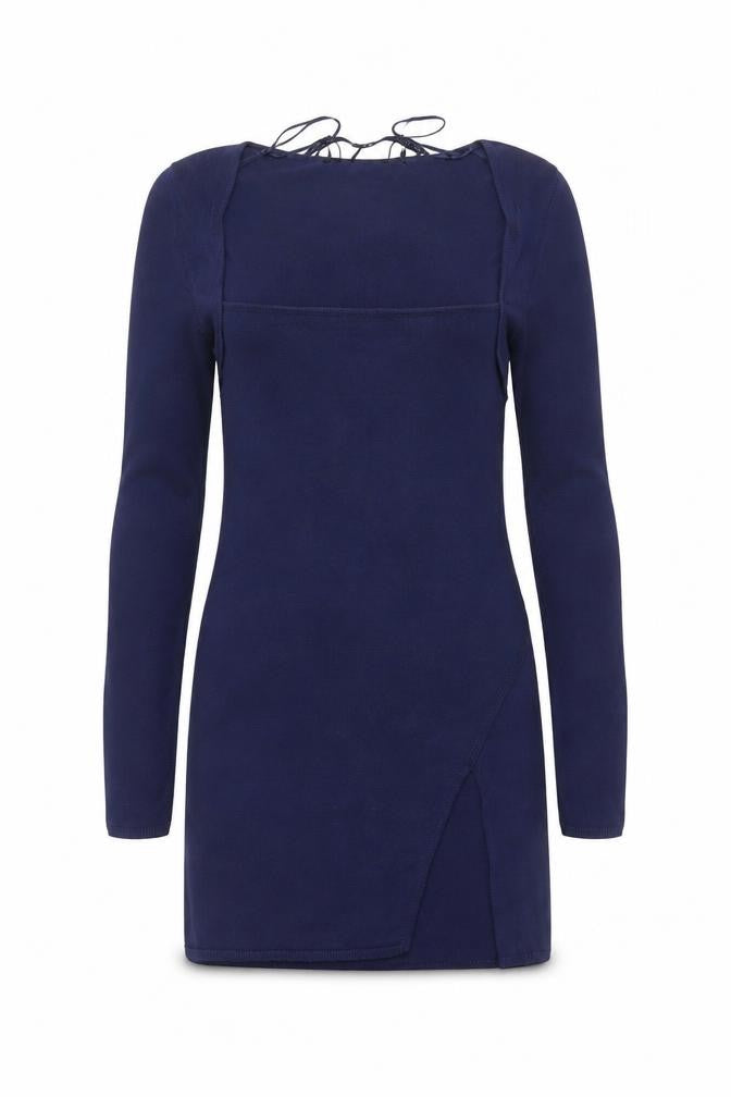 Zara Women Blue Bodycon Long Sleeve Knit Dress Size 8