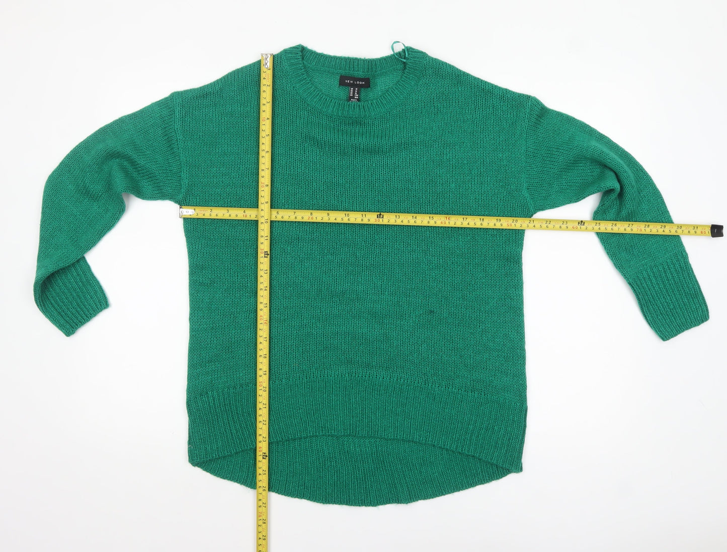 New Look Women’s Green Acrylic Knit Pullover Jumper Size M