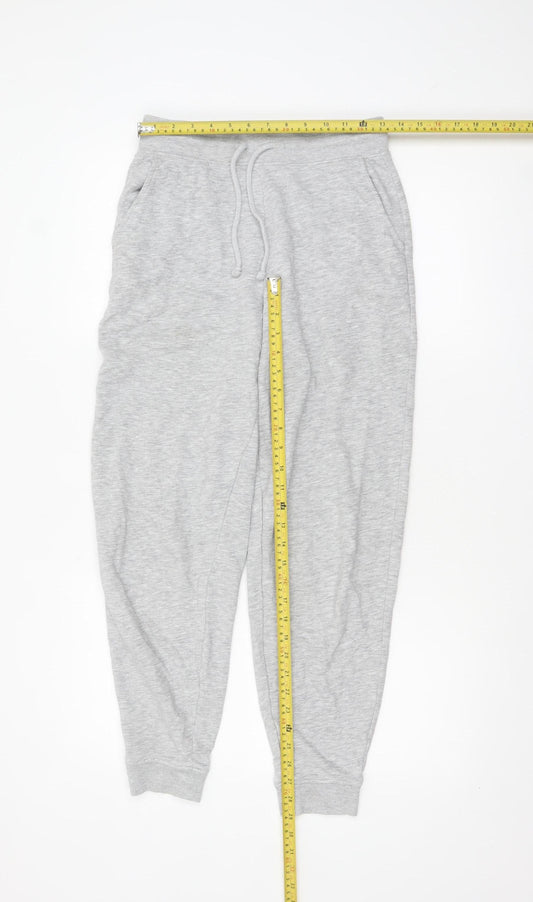 Marks and Spencer Womens Grey Cotton Jogger Trousers Size 8 Regular