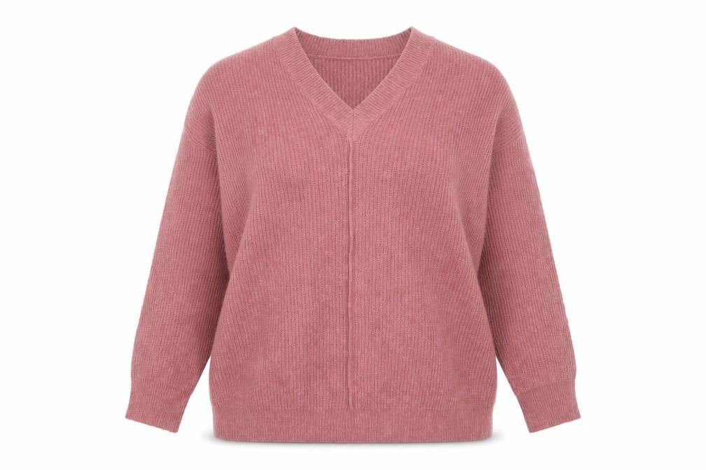 JD Williams Women’s Pink V-Neck Chunky Knit Jumper Size 16