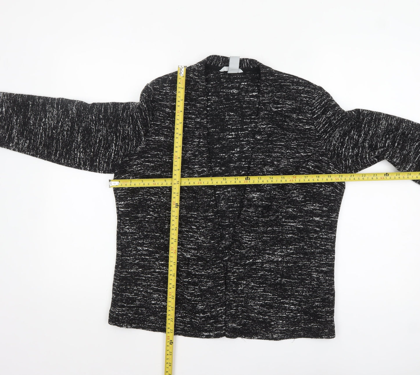 H&M Women’s Black Knit Open Jacket Size 14 Regular Fit