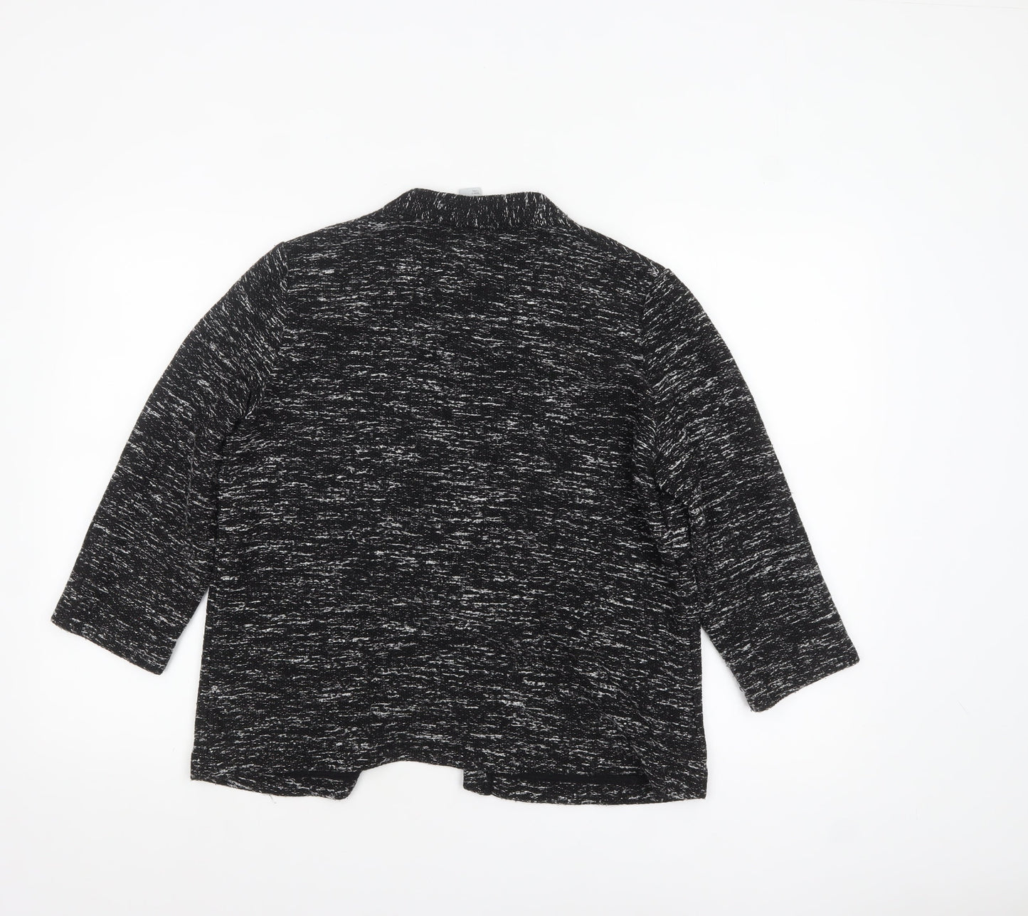 H&M Women’s Black Knit Open Jacket Size 14 Regular Fit