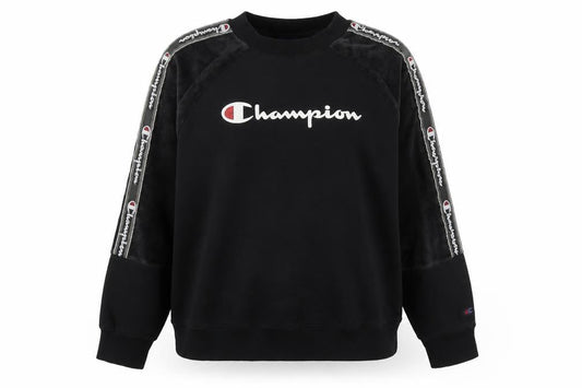 Champion Women’s Black XL Pullover Sweatshirt with Logo Tape Detail