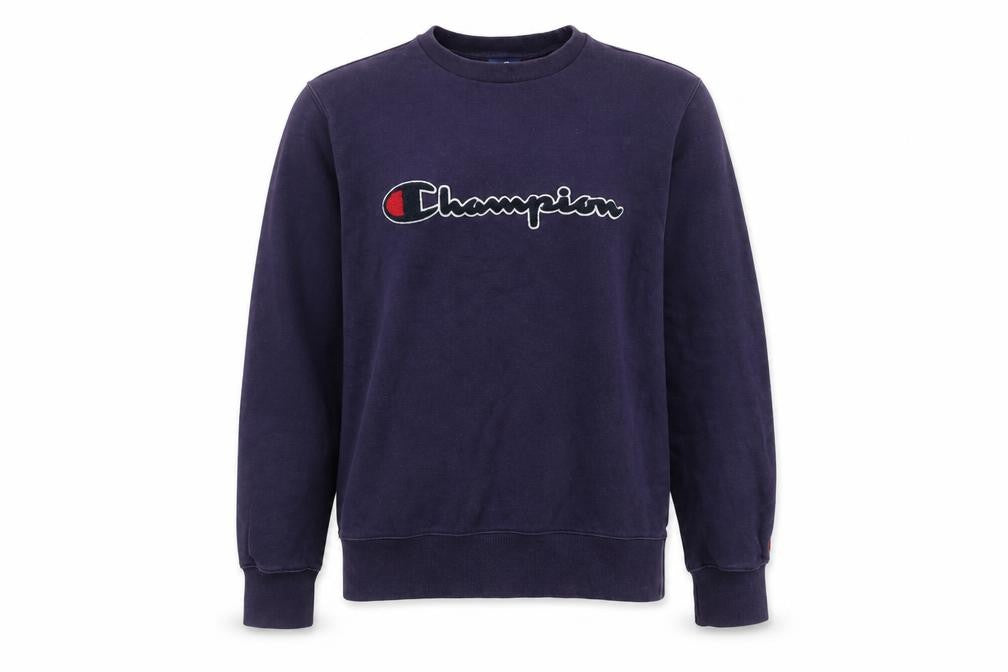 Champion Men's Purple Crew Neck Logo Sweatshirt Size L