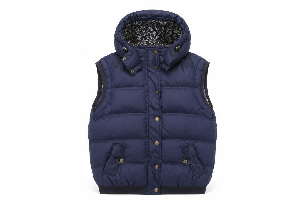 Louche Women's Blue Hooded Puffer Waistcoat Size 10