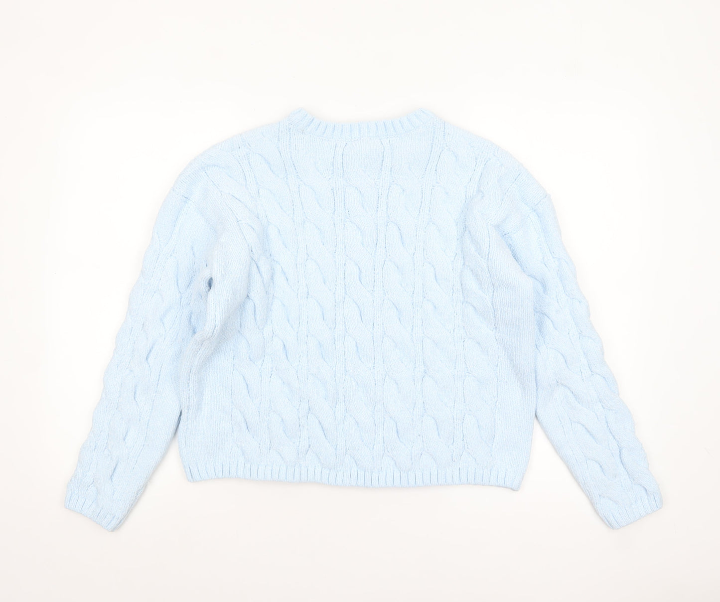 Marks and Spencer Women’s Blue Cable Knit Jumper Size M