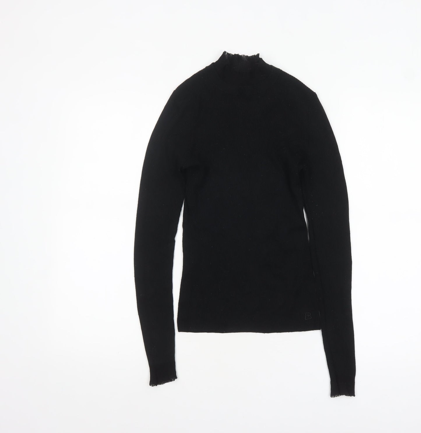 Ted Baker Women's Black Mock Neck Long Sleeve Slim Fit Jumper Size S