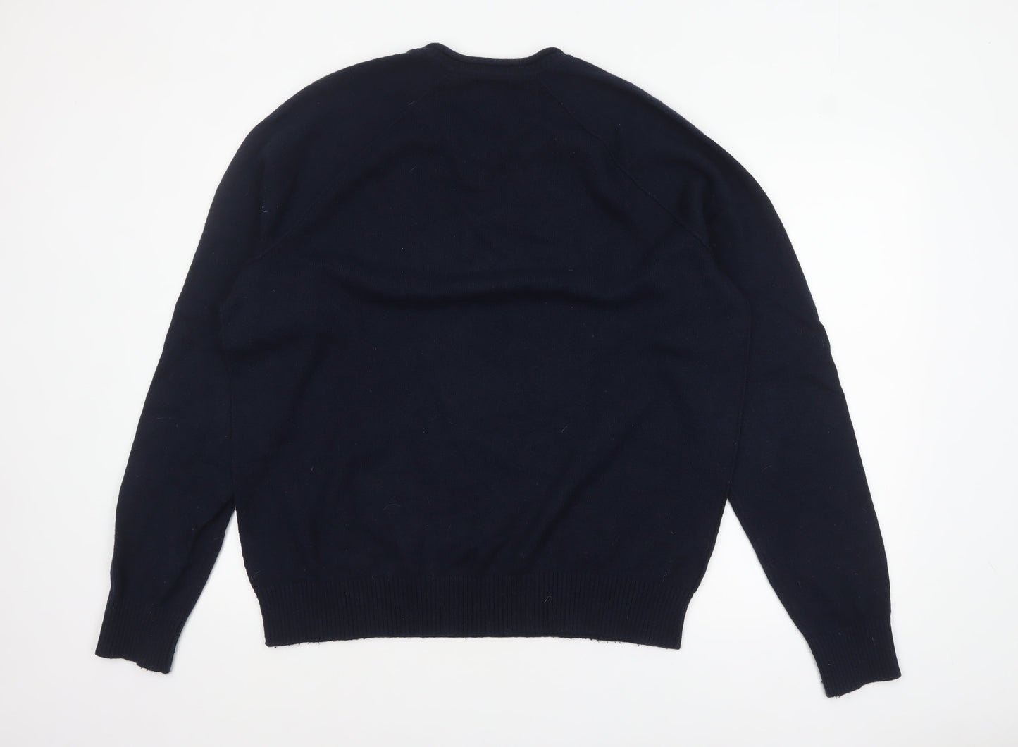 GAP Men's Navy Blue XL Crew Neck Wool Cotton Pullover Jumper