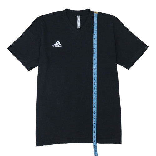 Adidas Men Black Short Sleeve V-Neck Sports T-Shirt Size L