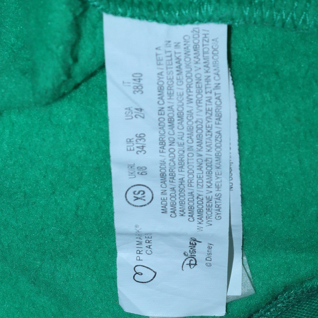 Disney Womens Green Mickey Mouse Pullover Hoodie XS