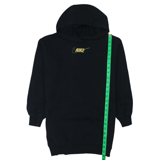 Nike Teens Black Pullover Hoodie M Gold Logo Fleece Sweatshirt