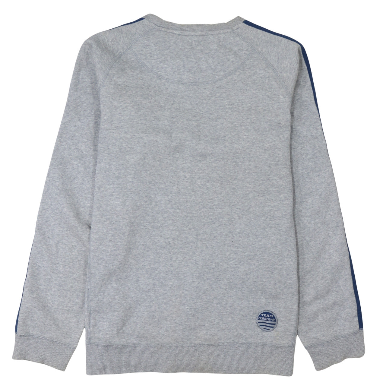 Adidas Men’s Grey Pullover Sweatshirt L Logo Zip Pocket Crew Neck