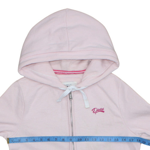 Diesel Women's Pink Full Zip Hoodie Size S Cotton Blend