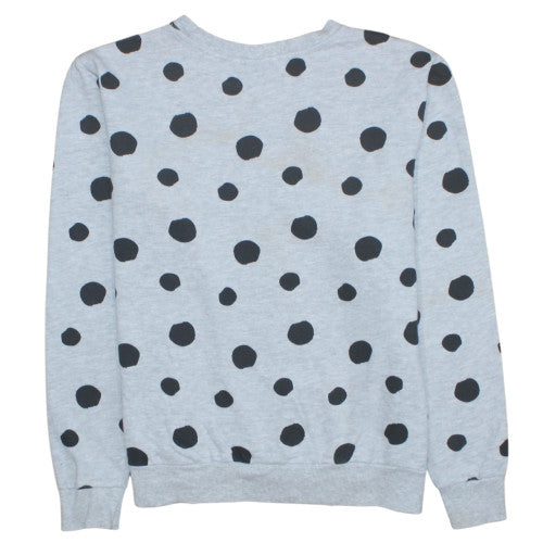 Disney Teens Grey Polka Dot Minnie Mouse Sweatshirt Size 12-14