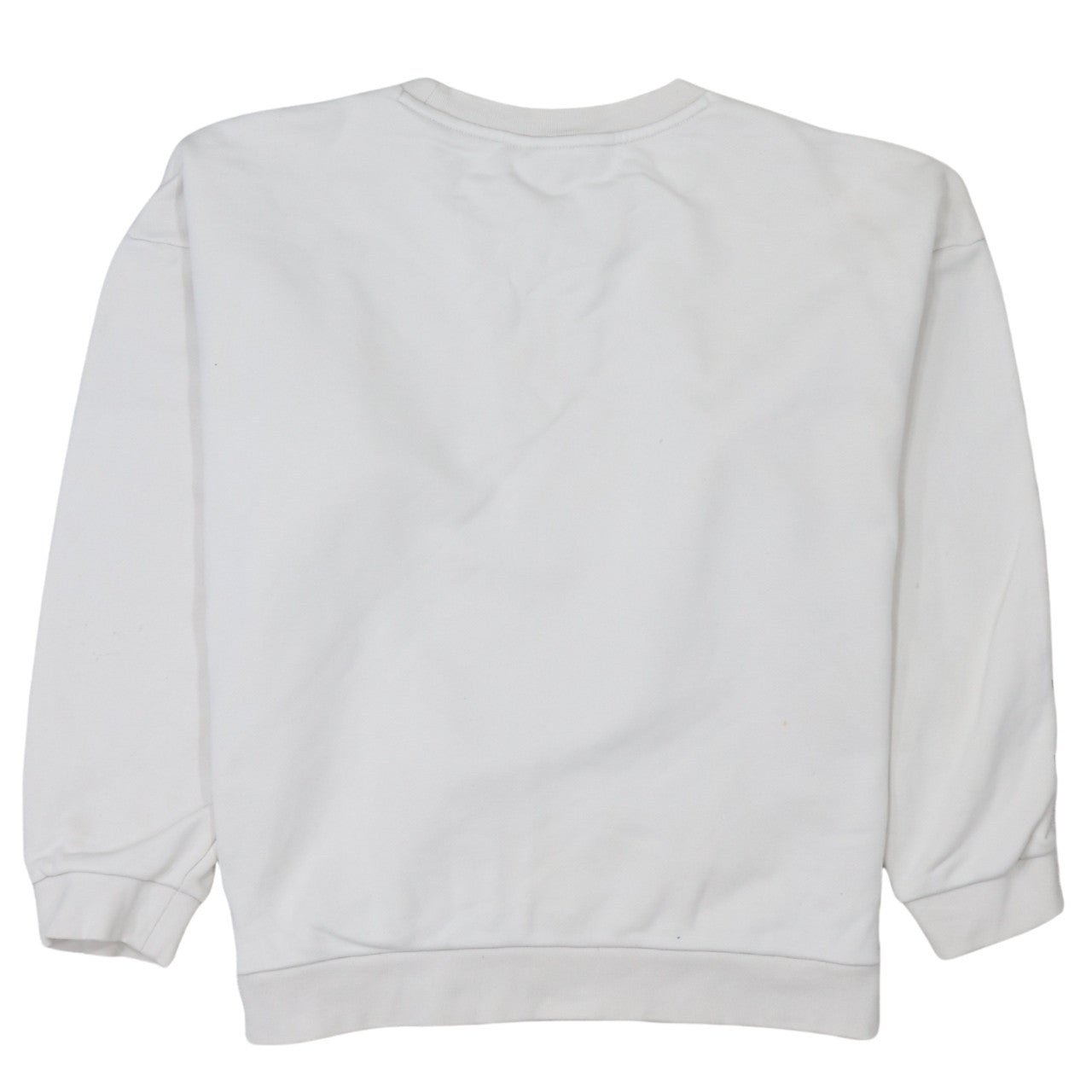 Adidas Women White Logo Crew Neck Pullover Sweatshirt Size 10