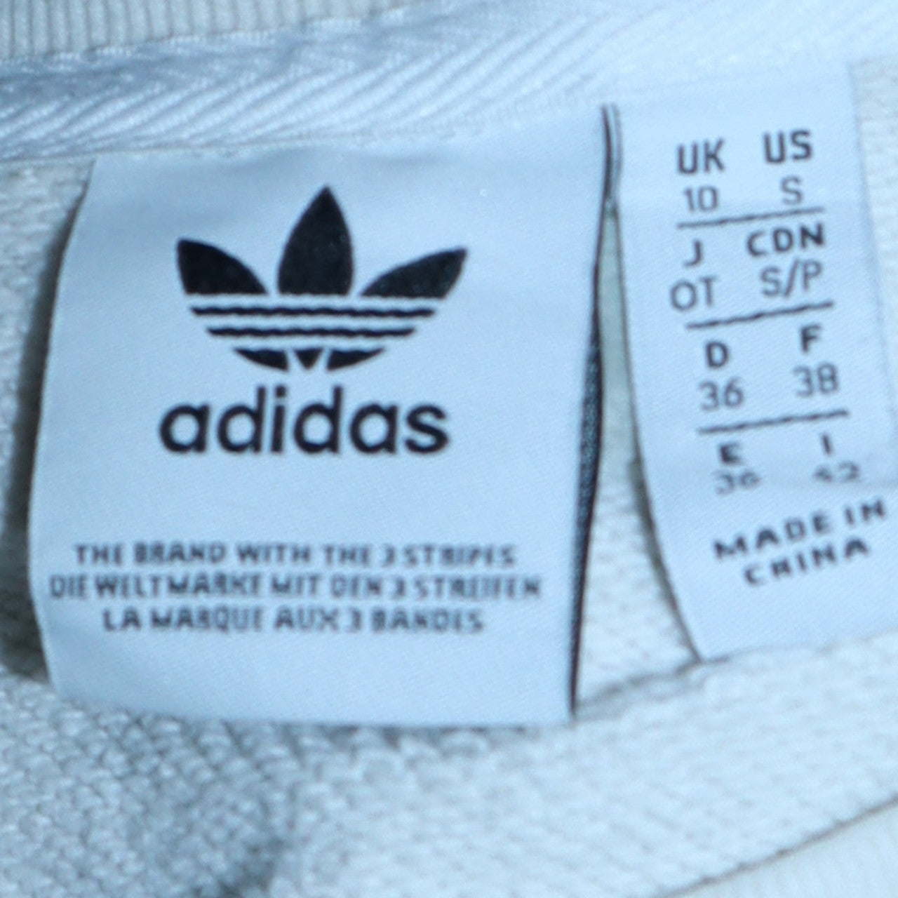 Adidas Women White Logo Crew Neck Pullover Sweatshirt Size 10