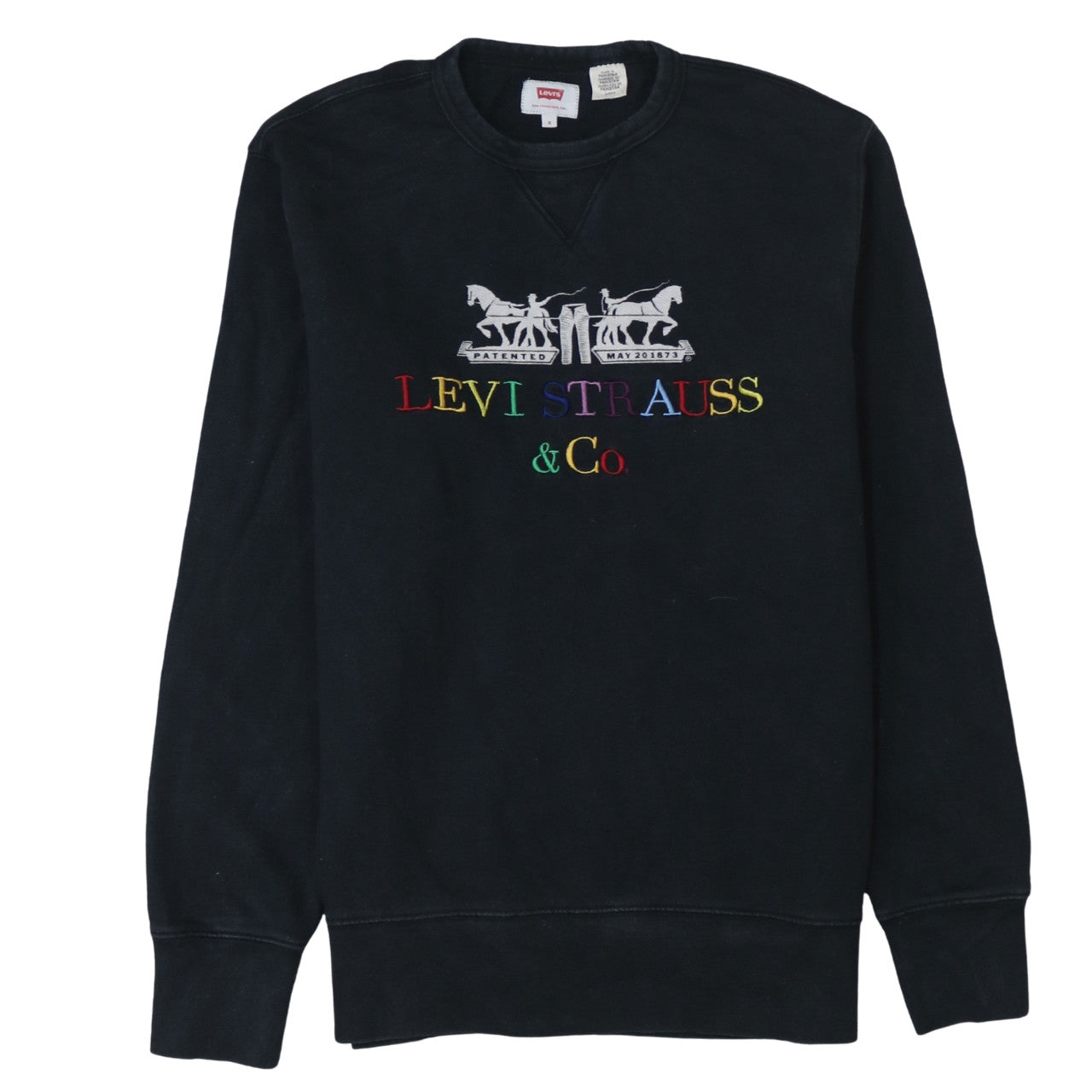 Levi's Men's Black Embroidered Logo Pullover Sweatshirt Size S