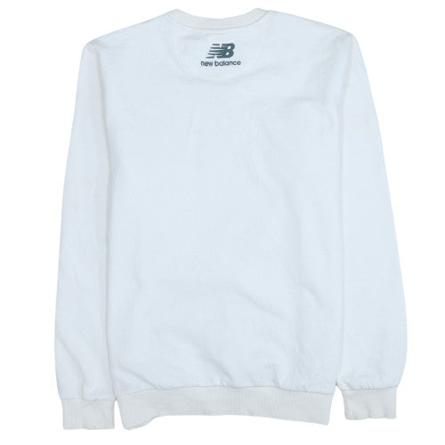 New Balance Men's White Sweatshirt S Regular Fit Crew Neck Pullover
