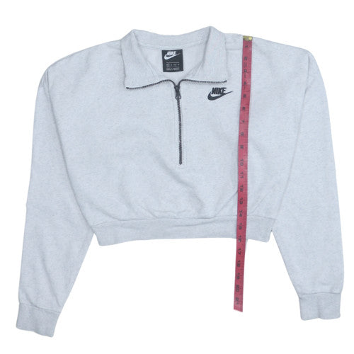 Nike Womens Grey 1/2 Zip Cropped Sweatshirt XS
