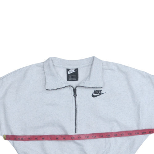 Nike Womens Grey 1/2 Zip Cropped Sweatshirt XS