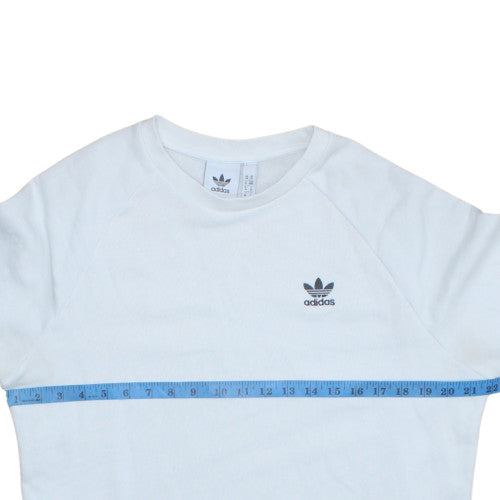 adidas Men's White Crew Neck Pullover Sweatshirt Size M