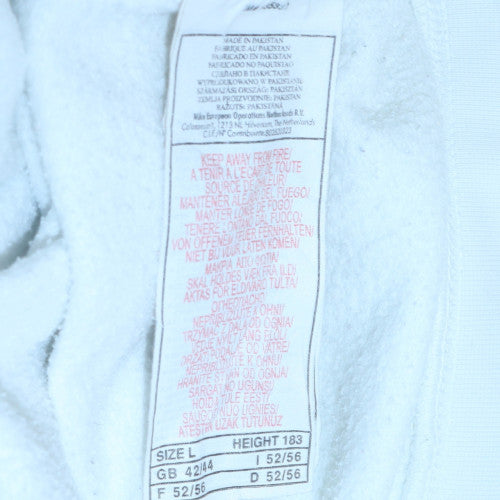 Nike Men's White Pullover Hoodie L Sports Graphic Fleece