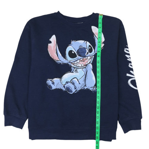 Disney Stitch Blue Teens Pullover Sweatshirt M Fleece Graphic