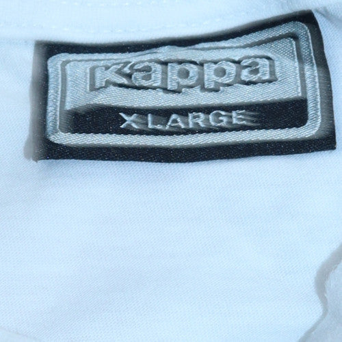 Kappa Men's White XL Sports Logo Graphic Crew Neck T-Shirt