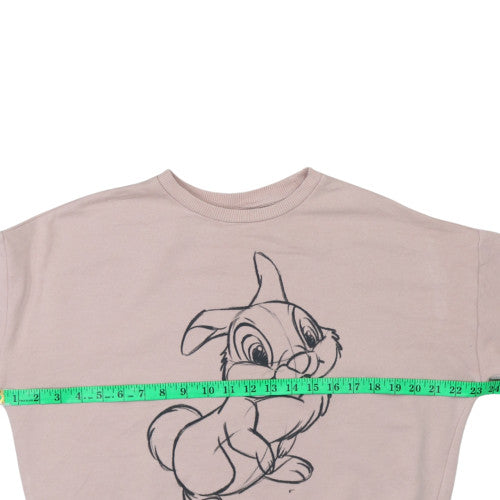 Disney Women Beige Thumper Sweatshirt Size S Crew Neck Pullover