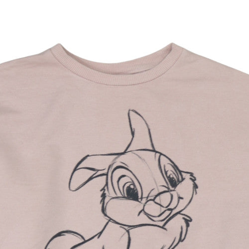 Disney Women Beige Thumper Sweatshirt Size S Crew Neck Pullover
