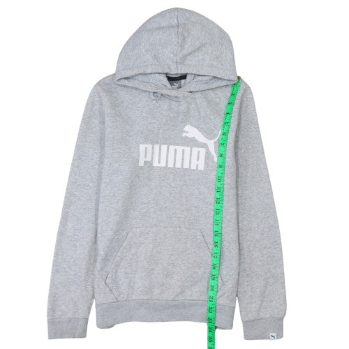 Puma Mens Grey Pullover Hoodie Size M Regular Fit Graphic Logo