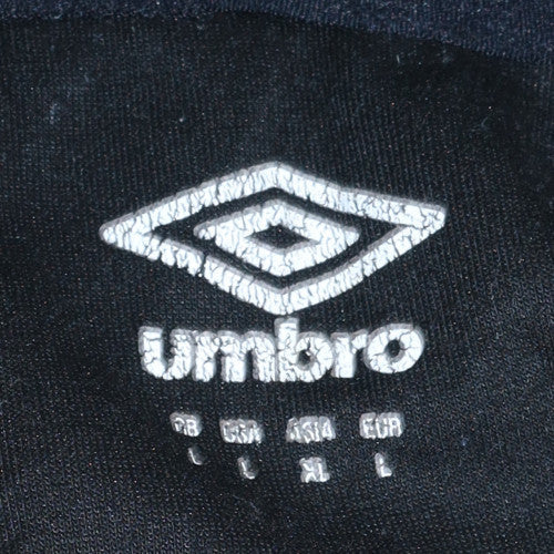 Umbro Mens Black Full Zip Hoodie Sweatshirt L Sports Football
