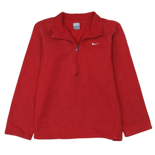 Nike Men's Red 1/4 Zip Fleece Sweatshirt Pullover Size L
