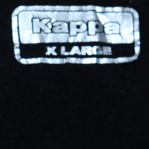 Kappa Mens Black XL Pullover Hoodie Fleece Sportswear