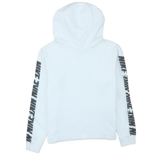 Nike Men's White S Pullover Hoodie with Logo Sleeve Print