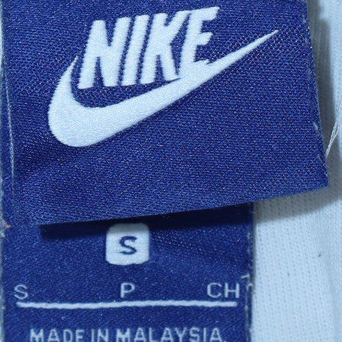 Nike Men's White S Pullover Hoodie with Logo Sleeve Print