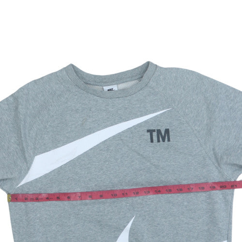 Nike Men's Grey Small Logo Pullover Sweatshirt Long Sleeve