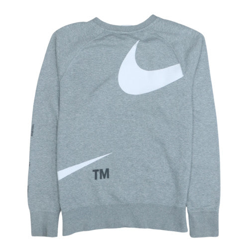 Nike Men's Grey Small Logo Pullover Sweatshirt Long Sleeve
