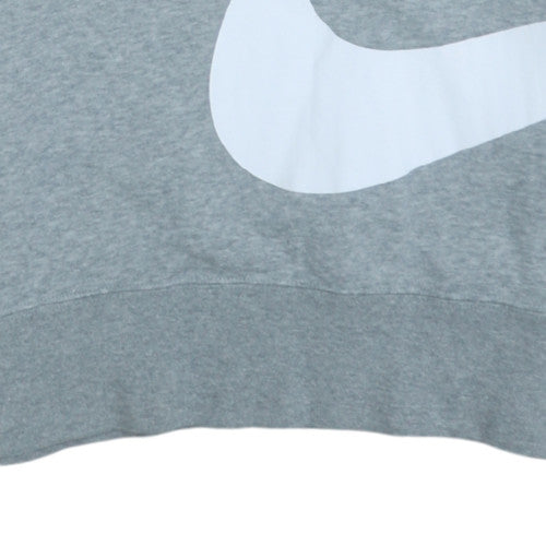 Nike Men's Grey Small Logo Pullover Sweatshirt Long Sleeve