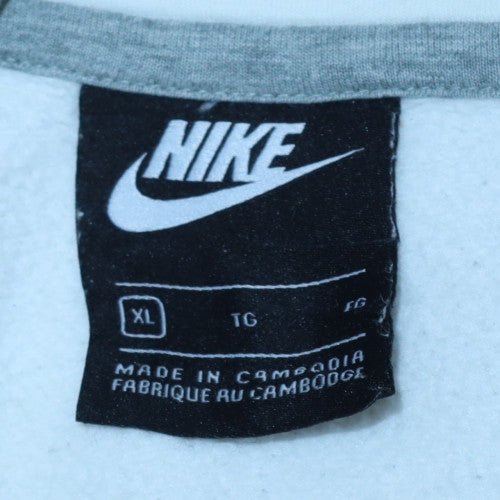Nike Men's White XL Pullover Fleece Hoodie Sweatshirt