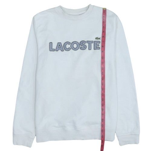 Lacoste Men's White Embroidered Logo Pullover Sweatshirt M
