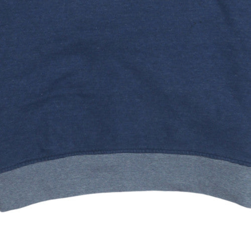 adidas Men’s Blue Crew Neck Long Sleeve Pullover Sweatshirt L