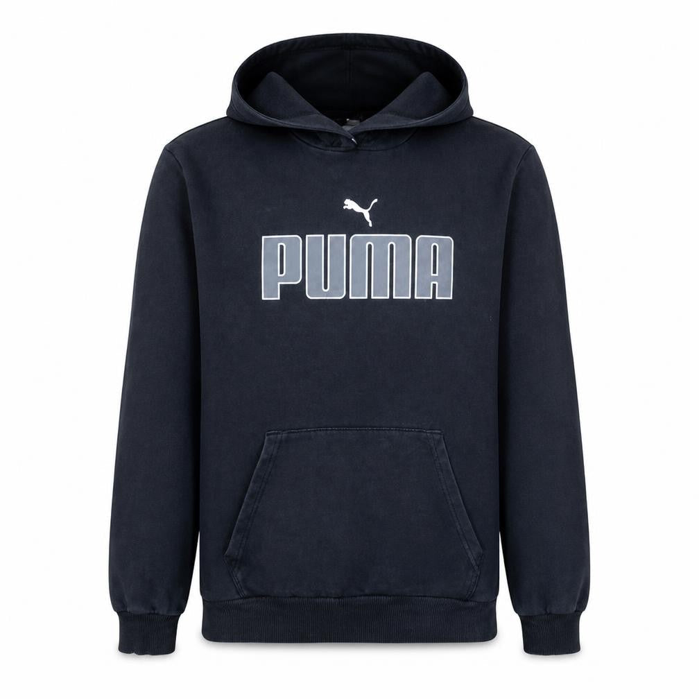 Puma Men's Black Pullover Hoodie Size L Graphic Fleece Sweatshirt