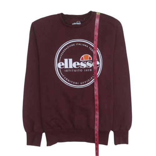 Ellesse Men's Brown Logo Pullover Sweatshirt Size M Crew Neck