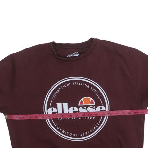 Ellesse Men's Brown Logo Pullover Sweatshirt Size M Crew Neck