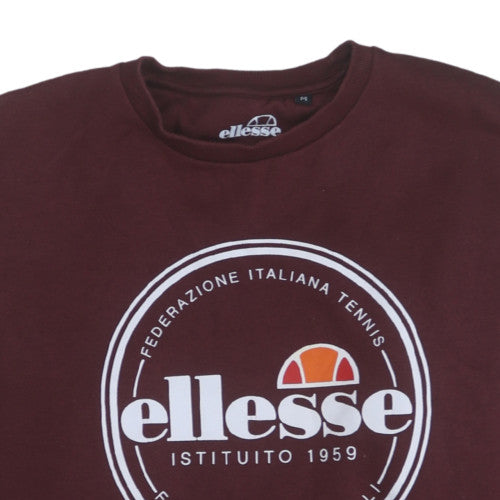 Ellesse Men's Brown Logo Pullover Sweatshirt Size M Crew Neck
