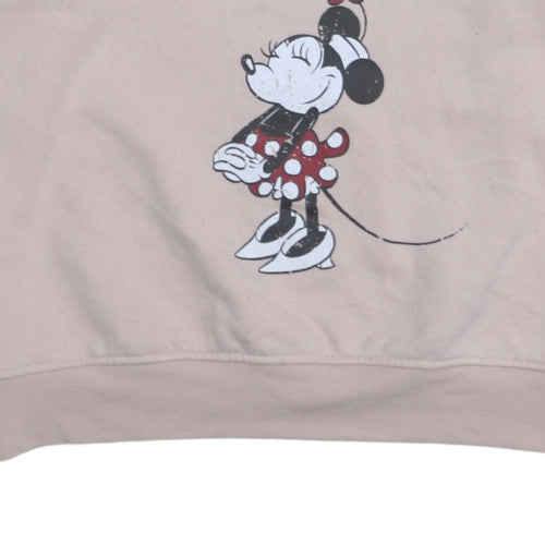 Disney Minnie Mouse Women's Beige Pullover Sweatshirt Size S